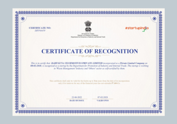 bahugunatech Startupindia Certificate 